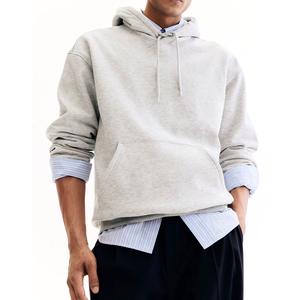 Top tendance meilleure qualité pulls à capuche pour hommes 100% coton léger couleur unie respirant confortable sweat à capuche blanc à vendre - Product Image 2