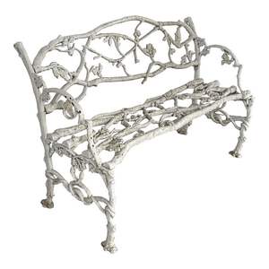 Banco de hierro fundido de Marco pesado de lujo tallado detallando espacios de jardín que valoran tanto la elegancia antigua como la fiabilidad moderna - Product Image 1