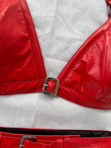 Conjunto de Bikini de Cuero Real, Estilo Micro de Cintura Alta, Proveedor de Marca Privada, Bikini de Cuero Sintético, Traje de Baño Sexy de Moda, Fabricante OEM Directo - Product Image 5