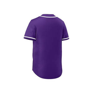 Hombres Color púrpura 2025 Juventud Logotipo personalizado Béisbol con botón Sublimación de alta calidad Jersey de béisbol para hombres - Product Image 5