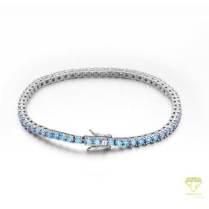 Bijoux de haute qualité VVS Moissanite diamant plaqué or 925 Bracelet chaîne de tennis en argent Sterling pour hommes - Product Image 2