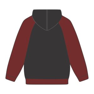 DST Delta Black Body Maroon Raglan Sleeves Sweat à capuche en coton mélangé Grec Sorority Apparel Divine Nine Soror Hoodie Founding Year - Product Image 2