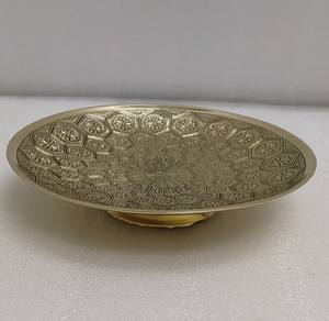 Creative Design Gold Color High Quality Brass Serving <b>Plate</b> Round Pattern Dinnerware for Home Hotel Restaurant for Dessert - Product Image 5