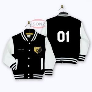 Slim Fit – poche latérale de haute qualité pour hommes, patchs de broderie, Bomber, manches en cuir personnalisées, veste unisexe - Product Image 5