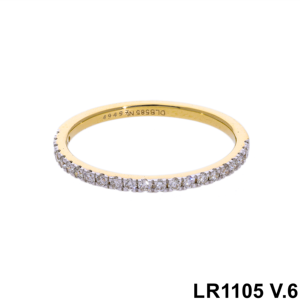 Elegant 4K Yellow Gold Natural Diamond Eternity Band Classic <b>Stacking</b> Wedding <b>Ring</b> for Women Fine Jewelry Pave-Set Design - Product Image 1