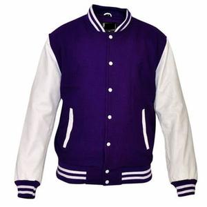 Chaqueta acolchada de invierno de lana personalizada al por mayor para hombre, apliques de letras de béisbol con cuello levantado, parches universitarios bordados de chenilla - Product Image 3