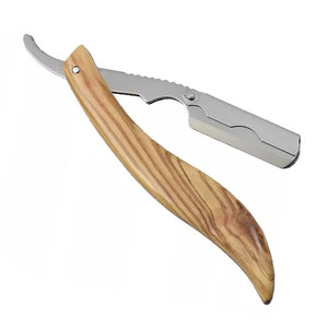 Maquinillas de afeitar plegables de barbero de diseño premium con mango de madera para limpieza de barba Nuevas maquinillas de afeitar para el cabello - Product Image 3