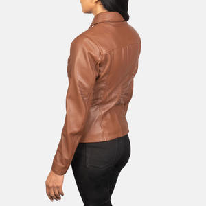 Producto de Venta caliente, las mejores chaquetas de cuero delgadas para mujer de invierno, chaqueta de cuero para mujer de diseño personalizado - Product Image 5