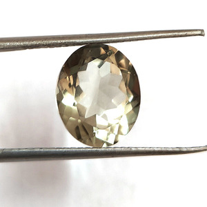 พลอยอเมทิสต์สีเขียวธรรมชาติขนาด11x9มม. 3.38cts อัญมณีรูปวงรีสำหรับทำเครื่องประดับหินหลวมเหลี่ยมเพชรพลอย - Product Image 1