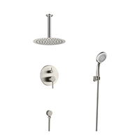 Tidjuin robinet de douche de salle de bain de luxe système de douche noir douche de plafond haute pression 12 pouces pomme de douche de pluie