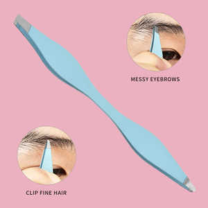 Pinzas profesionales de doble punta de acero inoxidable para cejas, 2 puntas puntiagudas inclinadas de doble cara, Doble - Product Image 1