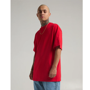 Venta caliente Color sólido cómodo hombres camiseta logotipo personalizado camiseta al por mayor 100% algodón transpirable tela Oversize hombres camisetas - Product Image 5