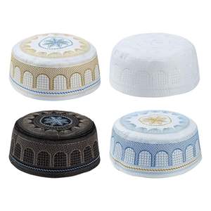 Gorro de Oración Musulmán Árabe para Hombre |   Kufi Bordado de Algodón Premium |   Ropa Casual y Religiosa OEM - Product Image 4