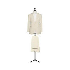 100% Made In Italy abito con un bottone traspirante Beige chiaro uomo uomo elegante pronto da indossare per la festa aziendale