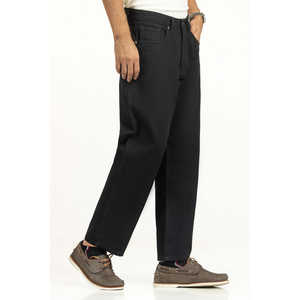 กางเกงยีนส์เดนิมลายดอกไม้สไตล์วินเทจ Relax Fit ผ้าฝ้าย 100% ซักแบบ Stonewashed ทรงขากว้าง สำหรับฤดูหนาว ผลิตด้วยวิธีการถักทอแบบนิตติ้ง - Product Image 3