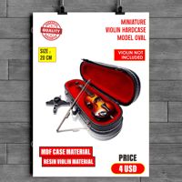 Violon miniature en résine avec étui rigide pour décoration intérieure et objets de collection, thème musical, hauteur 18 cm