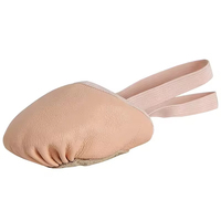 Chaussons de danse souples à demi-semelle pour femmes, avec empeigne en cuir véritable à lacets et doublure en coton, pour l'entraînement et la performance.