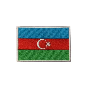 Patchs de drapeau de forme rectangulaire d'Azerbaïdjan patchs de drapeau brodés patchs de drapeau national - Product Image 1