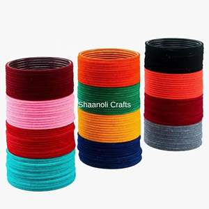 ทำด้วยมือ24ชิ้นกำไลข้อมือหลายเส้นกำไลข้อมือผ้าไหมแบบดั้งเดิมกำไลข้อมือสำหรับงานแต่งงานของผู้หญิง - Product Image 3