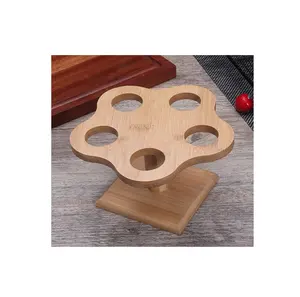 Soporte de cono de helado de madera de alta calidad para vajilla de cocina juego decorativo de tres helados de forma redonda