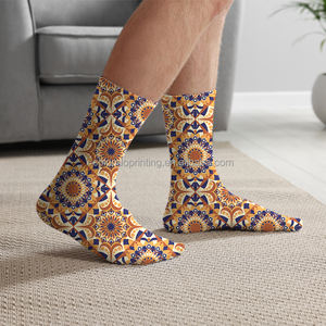 Premium Quality Custom Designed Polyester Dress <b>Socks</b> Anti-Bacterial Breathable Sublimation Print Factory Direct Red <b>Colour</b> Logo - Product Image 6