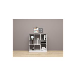 Modern Multi-Purpose Living Room <b>White</b> 8-Shelf Space-Saving Disassembled Split Design Chipboard Bookshelf <b>Bookcases</b> Bookshelves - Product Image 4