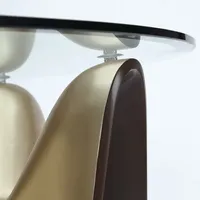 Table basse Michael Amini Houston avec base en or brossé