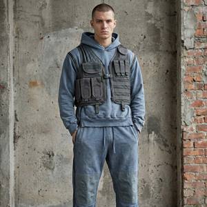 Chándal de Felpa Francesa de Algodón Grueso, Transpirable y Ecológico, con Estampado Personalizado, Estilo Vintage, Lavado Ácido, Sudadera con Capucha Desgastada para Hombre - Product Image 3