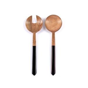 Juego de cubiertos de madera 100% con esmalte brillante para el hogar Juego de cubiertos de ensalada de madera natural con revestimiento de esmalte para mesa - Product Image 3