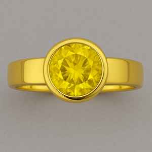 Anillo de oro amarillo de 14 quilates de moda personalizada con piedra preciosa de citrino, nuevo diseño chapado en rodio para bodas unisex o uso diario - Product Image 1