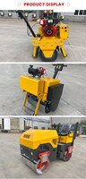 Mini-compacteur vibrant à tambour unique, poussé à la main, 25 kN, à double roue motrice, avec moteur Honda, pour la vente