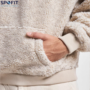 Vente en gros de sweats à capuche en molleton 100% coton, doux et moelleux, pour l'hiver, avec poche brodée personnalisée, teinture unie, poids lourd, streetwear, surdimensionné, pour hommes - Product Image 5