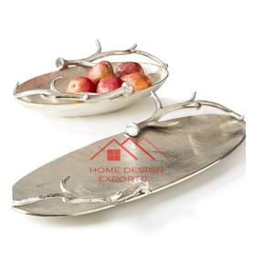Bandeja de Metal para servir alimentos de aluminio fundido 2025 accesorios de lujo para servir alimentos - Product Image 5