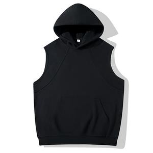 Sweat à capuche imprimé bouffant personnalisé 500gsm débardeurs musculation muscle coupé t-shirt sans manches gym pull sur sweats à capuche - Product Image 1