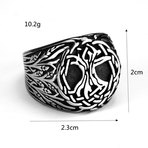 Anillos Retro Vikingos con Árbol de la Vida para Hombre, de Acero Inoxidable y Titanio, Resistentes al Desgaste, Idea de Regalo de Boda - Product Image 5