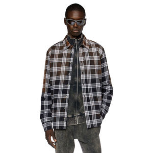 Laine légère et polyester de qualité supérieure personnalisés Vêtements décontractés teints en fil Chemises en flanelle unies imprimées pour hommes - Product Image 3