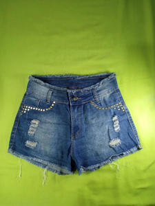 Shorts en jean décontractés vintage taille haute à franges pour femme, coupe skinny rose, tendance été, pour filles stylées - Product Image 5