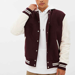 Veste de baseball universitaire en molleton entièrement personnalisée, style Letterman, coupe bomber, coupe-vent, épaisse, OEM - Product Image 6