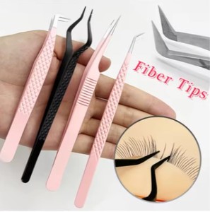 Pinzas para Pestañas con Forma de Aislamiento, Color Negro Mate, Acero Inoxidable Sólido, Punta Precisa, Logotipo Personalizado de Moda - Product Image 3