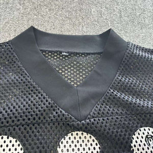 Maillot de football rétro en polyester personnalisé, streetwear court, haut en maille, maillot de football américain surdimensionné avec personnalisation du nom de l'équipe - Product Image 3