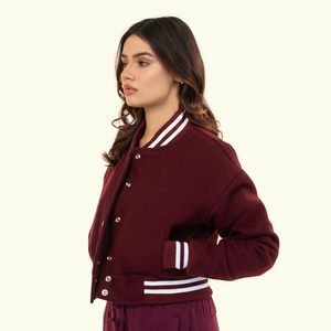 Veste bomber courte d'hiver tendance, personnalisée, matelassée, à manches longues, écologique, en élasthanne/coton, respirante, pour femmes - Product Image 4