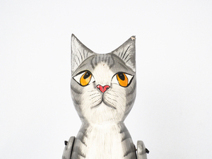 ขายส่งที่มีคุณภาพสูงแมวไม้รูปแกะสลักตกแต่งบ้าน,ไม้แมวตัวอักษรทาสีมือแกะสลัก - Product Image 6