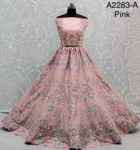 Wedding Ceremony Royal Designer Bridal Net Lahenga Asia Clothing Wedding Wear Lehenga Choli Low Price Surat - Product Image 2