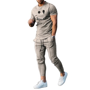 Summer Men Sets Short Sleeve+T Shirt <b>Pants</b> <b>Suits</b> Streetwear Casual Tops Street Sportswear Men's Trend Print Casual Tracksuits - Product Image 1