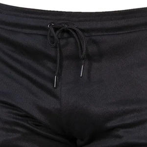 Men's Casual Workout Training Gym Shorts Double Layer Polyester <b>Black</b> Eco-Friendly Sports Gym Shorts with Drawstring Waist - Product Image 5