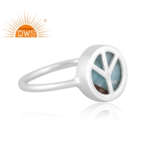Best Selling Fine Sterling <b>Silver</b> Natural Mojave Copper Amazonite Gemstone Stackable <b>Ring</b> Custom Jewelry Manufacturer - Product Image 2