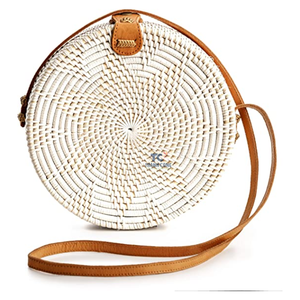 Bolso Tote de paja de jacinto de agua para mujer hecho a mano del proveedor de Vietnam, bordado, bandolera, cierre de cremallera, estilo bohemio - Product Image 6