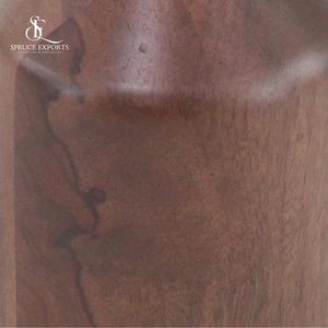 Elegante portavelas de metal y vidrio en tono plateado con tapa de madera de pilar para exhibiciones decorativas de velas navideñas - Product Image 6