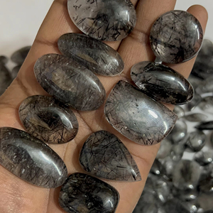 ผลึกควอตซ์เจียระไนแบบ100% สีดำธรรมชาติเกรด AAA ปรับเทียบ100% อัญมณีหลวมกึ่งมีค่าธรรมชาติสำหรับทำเครื่องประดับ - Product Image 1