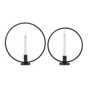 เชิงเทียนโลหะสีดำสำหรับตกแต่งโต๊ะแบบวงกลมกันลมที่วางเทียนอื่นๆในบ้าน - Product Image 5